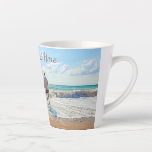 あなたの写真カスタムラテマグカップとカスタム文字 カフェラテマグ (右)