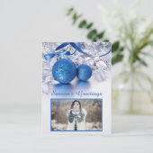 あなたの写真カスタム文字クリスマスポストカード シーズンポストカード (スタンド正面)