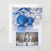あなたの写真カスタム文字クリスマスポストカード シーズンポストカード (正面/裏面)