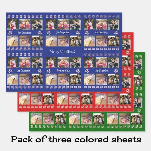 あなたの写真カスタム文字クリスマス ラッピングペーパーシート