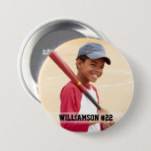 あなたの写真カスタム野球またはあなたのスポーツのラウンド 缶バッジ (正面&裏面)