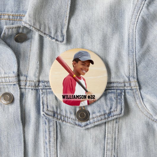 あなたの写真カスタム野球またはあなたのスポーツのラウンド 缶バッジ (インサイチュ)