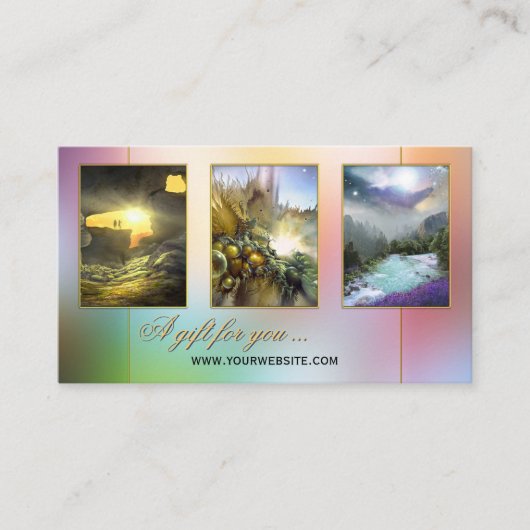あなたの写真カラフルファンタジーおとぎ話ギフトカード 割引カード (正面)