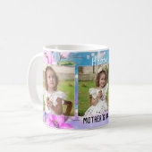 あなたの写真カラフルフローラ母の日のマグカップ コーヒーマグカップ (正面左)