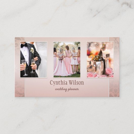 あなたの写真クラシックエレガントな結婚式プランナー 名刺 (正面)