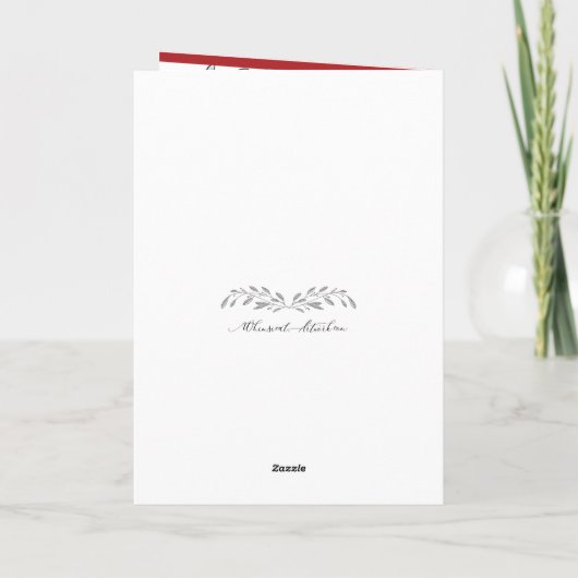 あなたの写真クリスマスの葉と果実 カード (裏面)