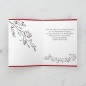 あなたの写真クリスマスの葉と果実 カード (内部)