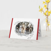 あなたの写真クリスマスの葉と果実 カード (黄色い花)