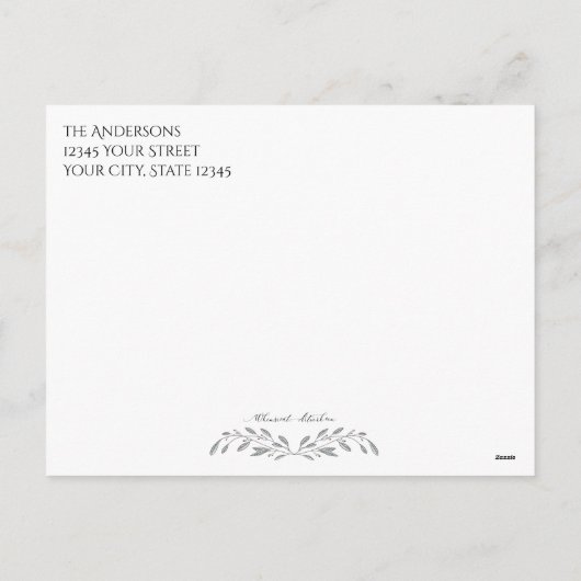 あなたの写真クリスマスの葉と果実 シーズンポストカード (裏面)