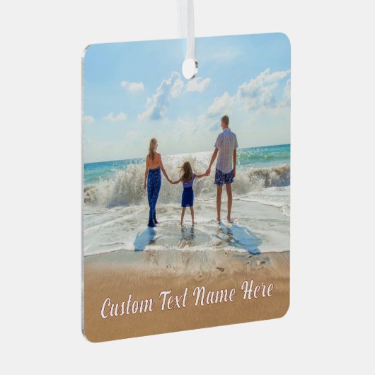あなたの写真クリスマスオーナメントとカスタム文字 メタルオーナメント (正面右)