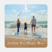 あなたの写真クリスマスオーナメントとカスタム文字 メタルオーナメント (裏面)