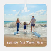 あなたの写真クリスマスオーナメントとカスタム文字 メタルオーナメント (正面)