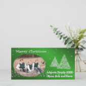 あなたの写真クリスマスツリーグリーン シーズンカード (スタンド正面)