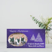 あなたの写真クリスマスツリーブルー シーズンカード (スタンド正面)