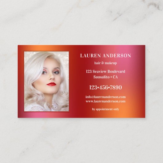 あなたの写真グラムヘア美しい名刺 名刺 (裏面)