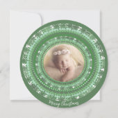 あなたの写真グレーと緑の喜びメリークリスマス シーズンカード (正面)