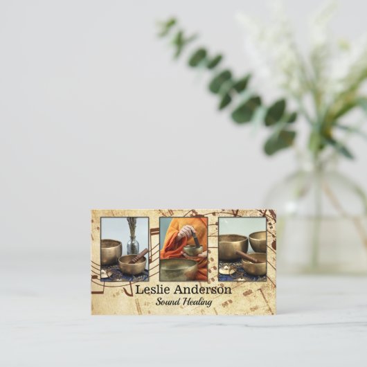 あなたの写真サウンド癒しの音楽スピーチ 名刺 (スタンド正面)