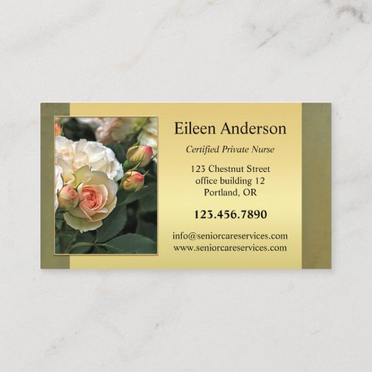 あなたの写真シニア市民気にナース 名刺 (裏面)