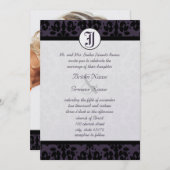 あなたの写真ナス&ブラックダマスコウェディング招待状 招待状 (正面/裏面)
