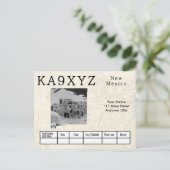 あなたの写真ニューメキシコの形をした切り出しカスタムQSL ポストカード (スタンド正面)