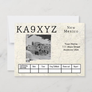 あなたの写真ニューメキシコの形をした切り出しカスタムQSL ポストカード