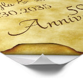 あなたの写真ハートロケットアンティークフレーム記念日 ポスター (角)