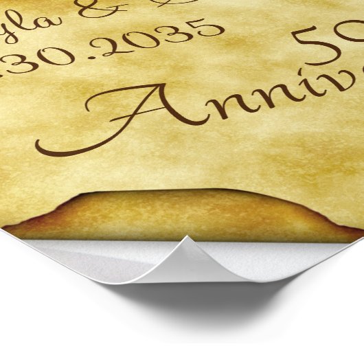 あなたの写真ハートロケットアンティークフレーム記念日 ポスター (角)