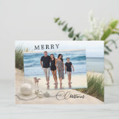 あなたの写真ビーチコラージクリスマスホリデーズカード シーズンカード (スタンド正面)