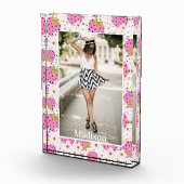 あなたの写真ピンクのイチゴ名前をカスタムする フォトブロック (右)