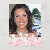 あなたの写真ピンクの卒業式オープンハウス インビテーションポストカード (正面)