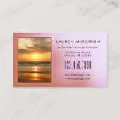 あなたの写真ピンクマッサージセラピスト名刺 名刺 (裏面)