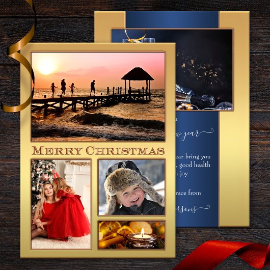 あなたの写真フェスティバルゴールデンクリスマスホリデーズカード シーズンカード