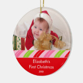 あなたの写真フレームのクリスマスのオーナメント セラミックオーナメント (左)