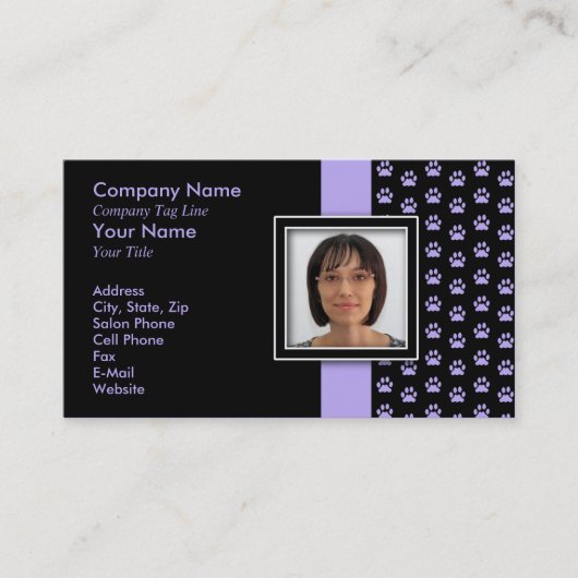 あなたの写真ペットグルーミングの足のプリントを加えて下さい 予約カード (正面)