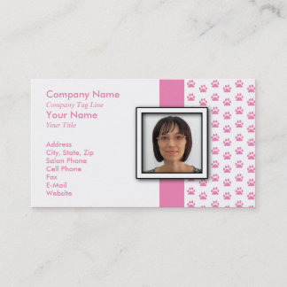 あなたの写真ペットグルーミングの足のプリントを加えて下さい 名刺