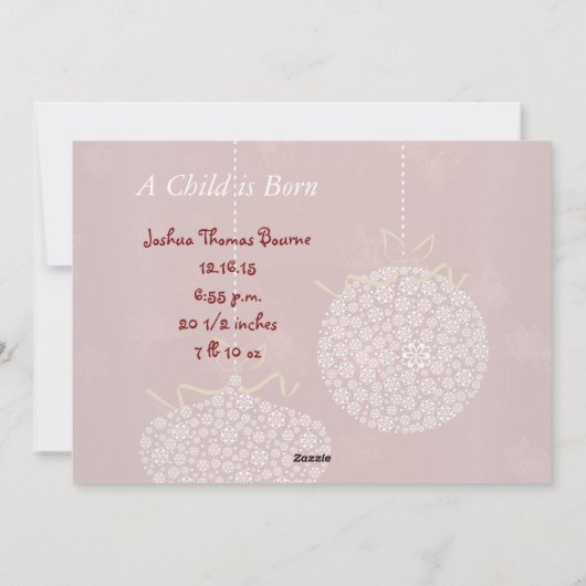 あなたの写真ホワイトオーナメント私の最初のクリスマス シーズンカード (裏面)