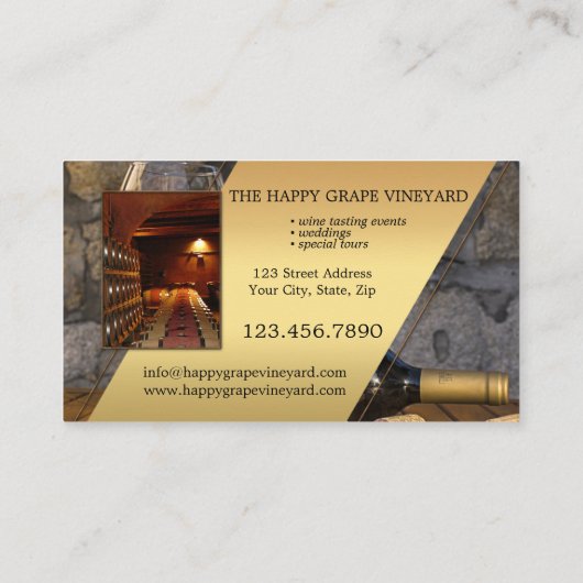 あなたの写真ポートフォリオビンヤードワイナリー 名刺 (裏面)