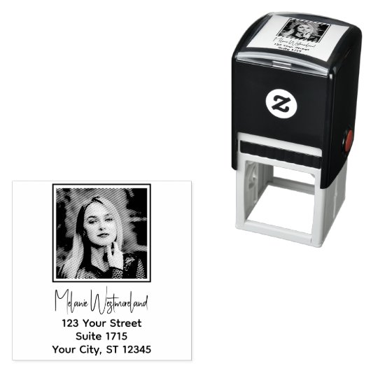 あなたの写真ポートレート#1 Rect Name差出人住所 セルフインキングスタンプ (インサイチュ)