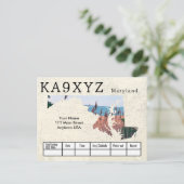 あなたの写真メリーランド型切り出しカスタムQSL ポストカード (スタンド正面)