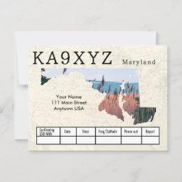 あなたの写真メリーランド型切り出しカスタムQSL ポストカード