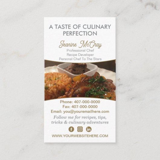 あなたの写真レストランシェフケータリングサービス 名刺 (正面)