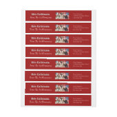 あなたの写真レッドメレカリキマカ差出人住所 ラップアラウンドラベル (シート)