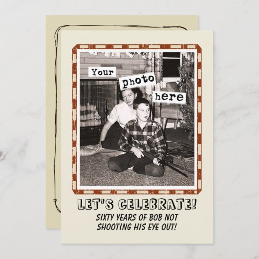 あなたの写真ヴィンテージカウボーイパーティの招待状 招待状 (正面/裏面)