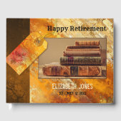 あなたの写真ヴィンテージ金ゴールド退職ゲストブック ゲストブック (正面)