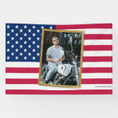 あなたの写真入りアメリカ国旗カスタムグッズ、ドームルームのインテリア 横断幕 (横)
