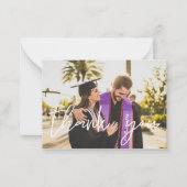 あなたの写真卒業ハットありがとう – Chalkboard ノートカード (正面)