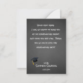 あなたの写真卒業ハットありがとう – Chalkboard V ノートカード (裏面)