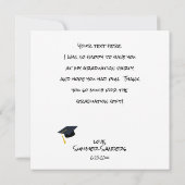 あなたの写真卒業ハットありがとうWhiteV2スクエア サンキューカード (裏面)