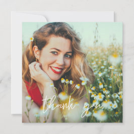 あなたの写真卒業ハットありがとうWhiteV2スクエア サンキューカード