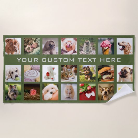 あなたの写真及び文字のカスタムなビーチタオル ビーチタオル (正面)